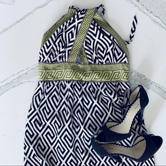 Alice & Trixie Silk Halter Geo Print Maxi M - Picture 2 of 4